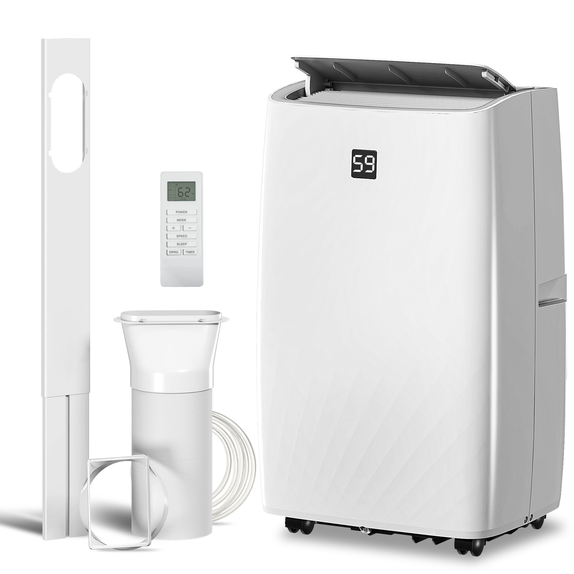 14000 BTU Portable Air Conditioner, AC Unit With Cool, Dehumidifier, Fan, 549 Sq. Ft, 24H Timer On Off, Window Kit