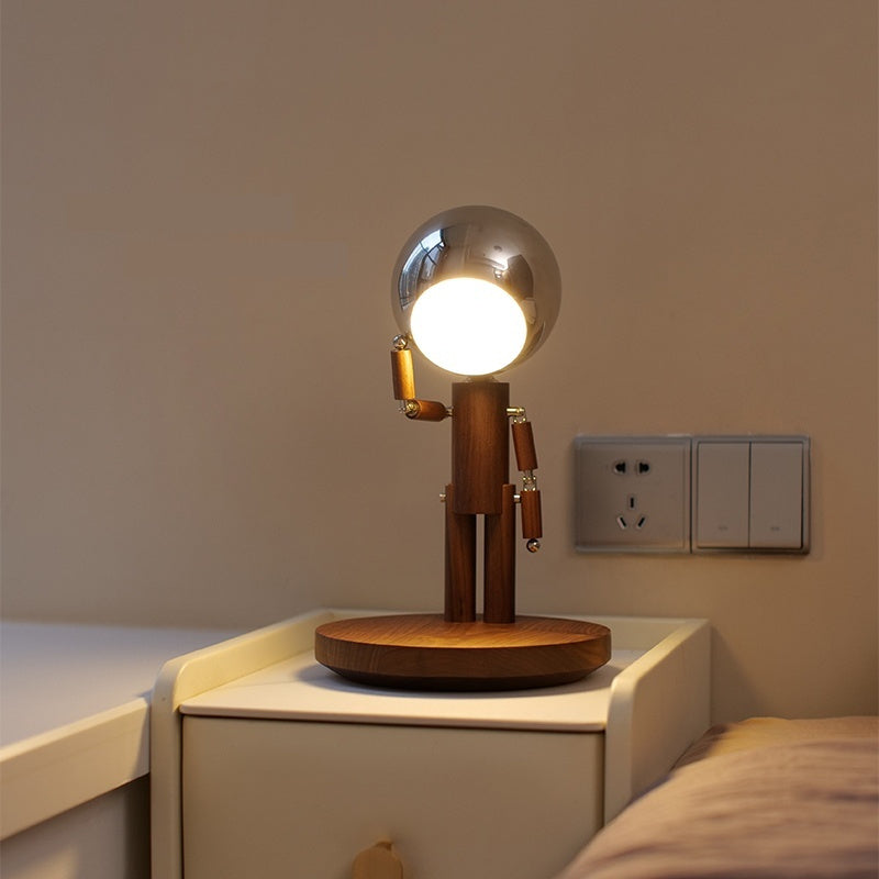 Creative Moon Penalty Station Lamp Bedhead Atmosphere Solid Wood Desktop Decoration