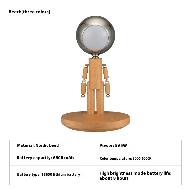 Creative Moon Penalty Station Lamp Bedhead Atmosphere Solid Wood Desktop Decoration