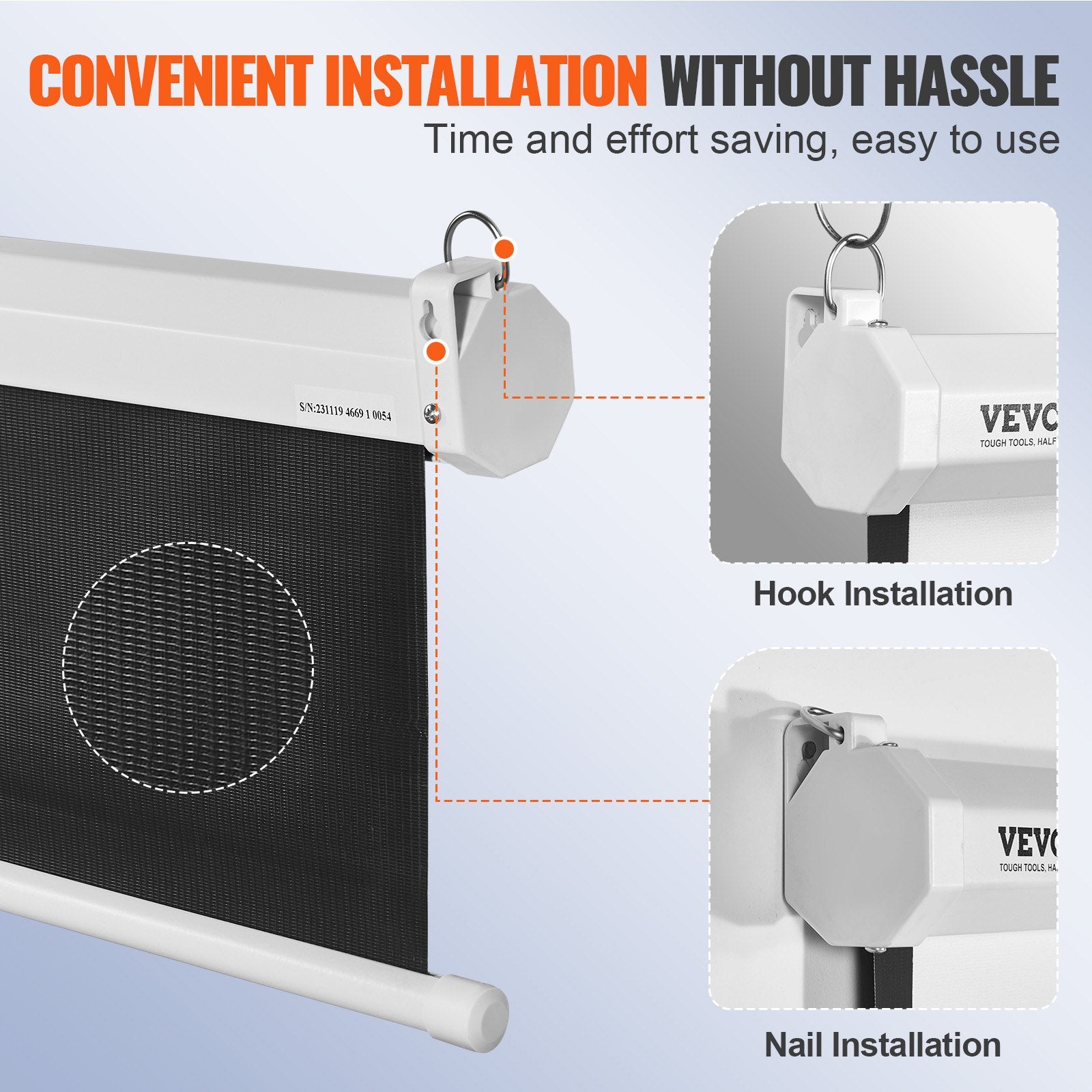 Manual Projector Screen, 100 Inch 16:9 4K 1080 HD Retractable Pull Down Projector Screen, Auto-Locking Portable Movie Screen For Family Home Office Theater