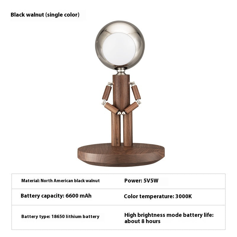Creative Moon Penalty Station Lamp Bedhead Atmosphere Solid Wood Desktop Decoration