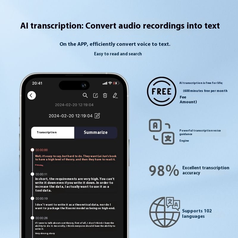 Smart AI Voice Recorder — Instant Transcription & Meeting Summaries