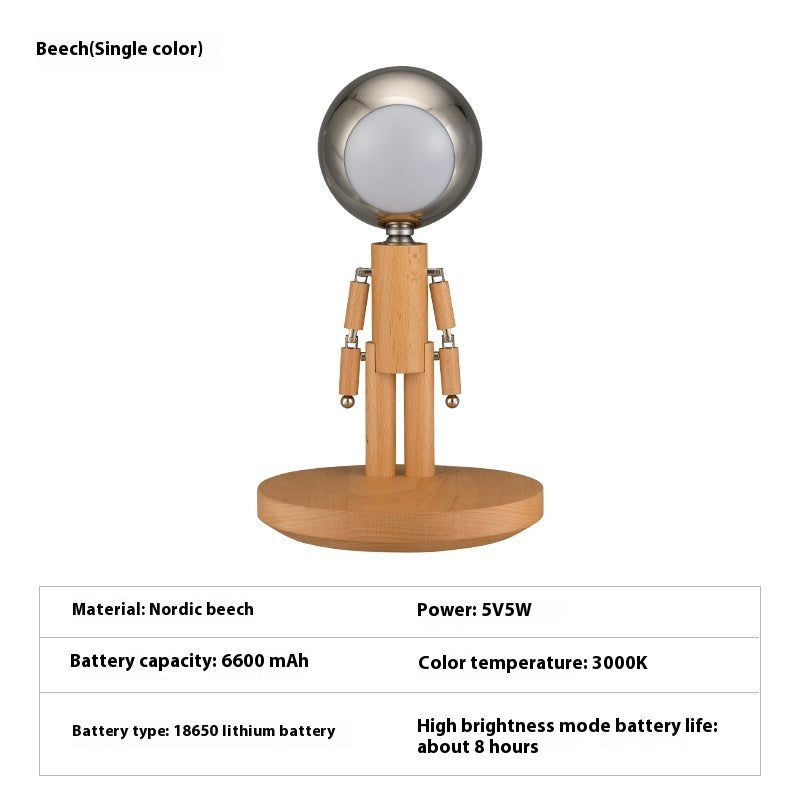 Creative Moon Penalty Station Lamp Bedhead Atmosphere Solid Wood Desktop Decoration