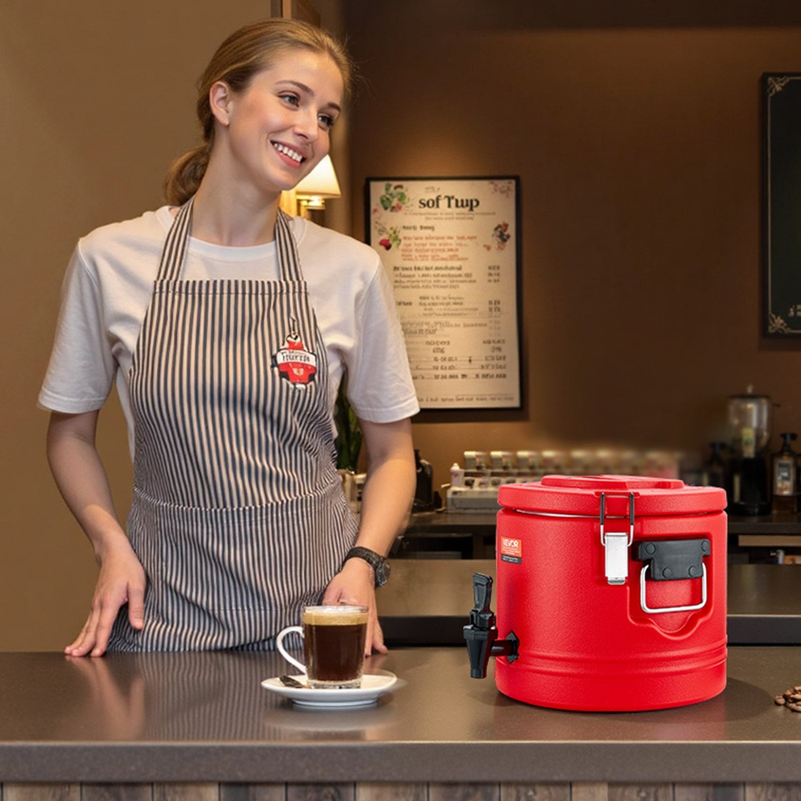 Insulated Beverage Dispenser For Hot And Cold Drinks 2.2 Gal/8L Cooler Jug